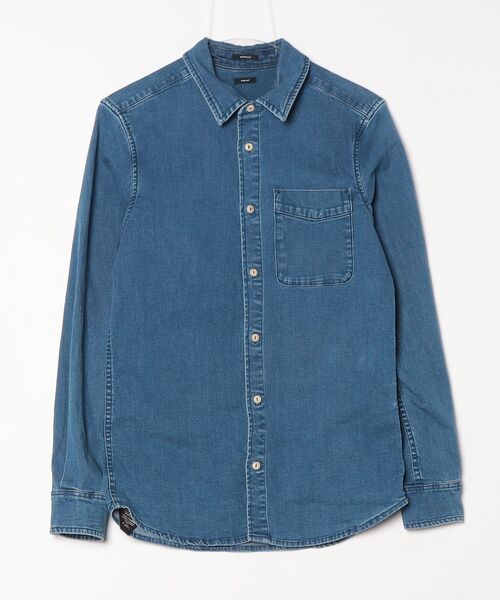 DENHAM（デンハム） 長袖シャツ X-SMALL ブルー メンズ : ZOZOTOWN