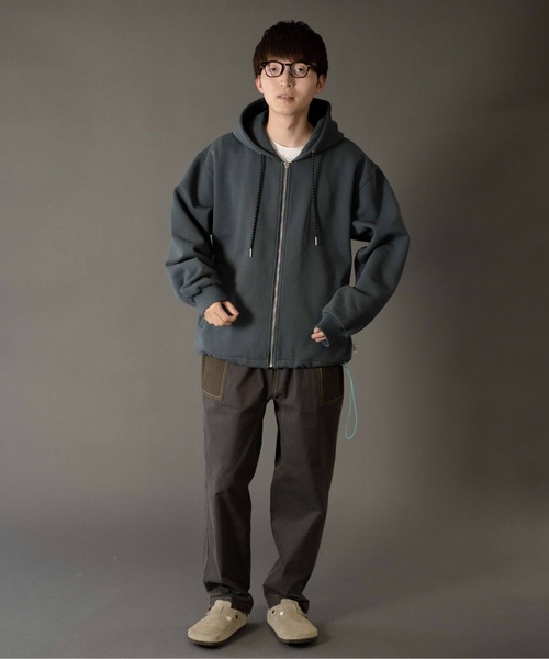 「gym master」 ジップアップパーカー MEDIUM アッシュグレー メンズ_画像2