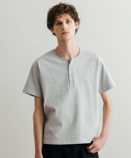 LURAKU ヘンリーネック tシャツ 「LURAKU」Henry Neck Short Sleeve