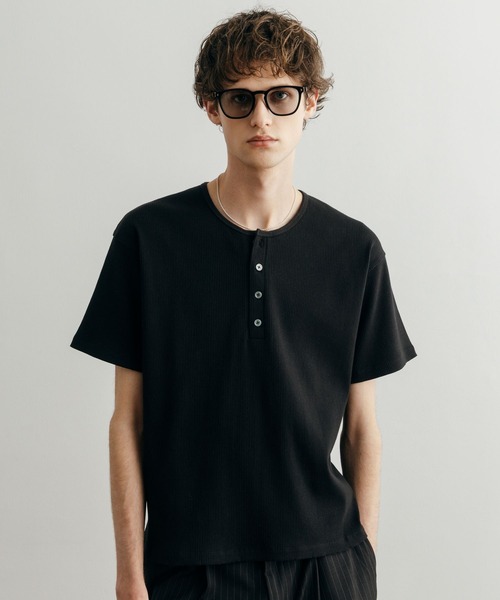 LURAKU ヘンリーネック tシャツ 「LURAKU」Henry Neck Short Sleeve