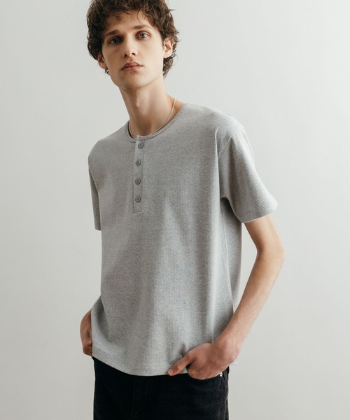 LURAKU ヘンリーネック tシャツ 「LURAKU」Henry Neck Short Sleeve