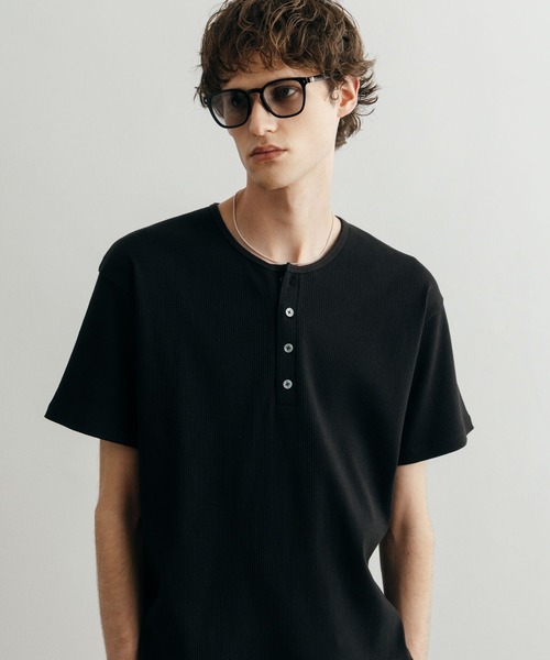 LURAKU ヘンリーネック tシャツ 「LURAKU」Henry Neck Short Sleeve