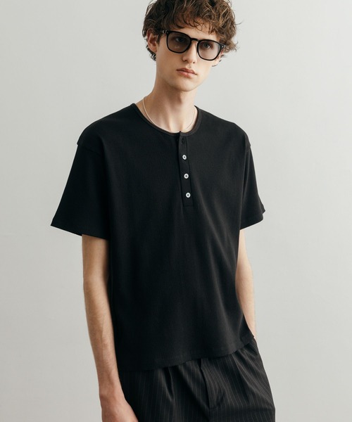 LURAKU ヘンリーネック tシャツ 「LURAKU」Henry Neck Short Sleeve