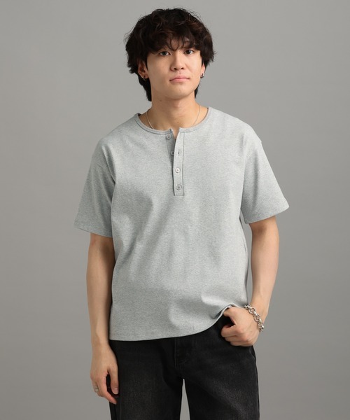 LURAKU ヘンリーネック tシャツ 「LURAKU」Henry Neck Short Sleeve
