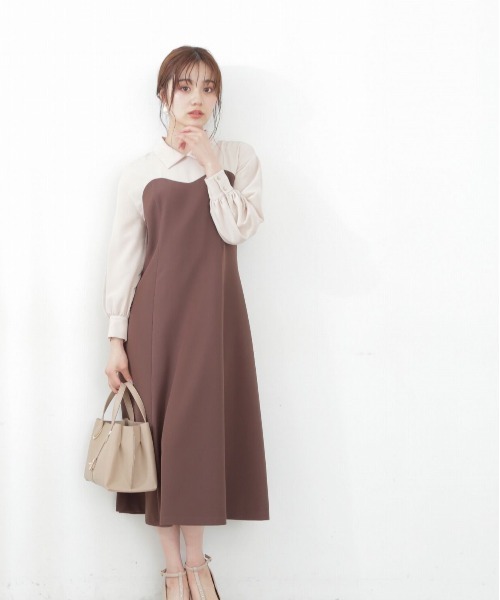 「PROPORTION BODY DRESSING」 長袖ワンピース SMALL グレー レディース_画像3