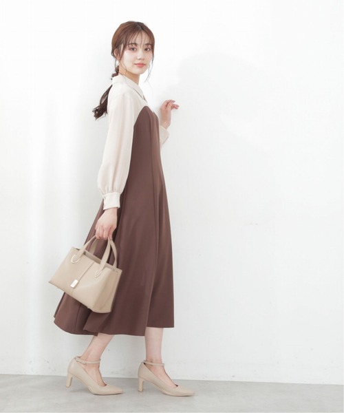 「PROPORTION BODY DRESSING」 長袖ワンピース SMALL グレー レディース_画像6