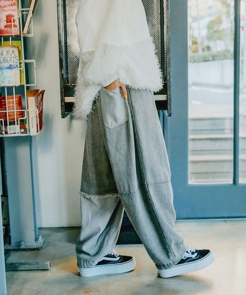 niko and…（ニコアンド） デニムパンツ LARGE ネイビー レディース 