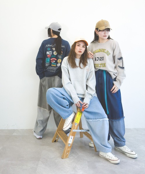 niko and…（ニコアンド） デニムパンツ LARGE ネイビー レディース
