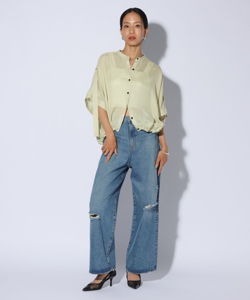 ブラウス シャツ 「HEREIAM」シャリードルマンブラウス レディースの画像