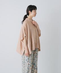 かぐれ ブラウス シャツ 半袖 リネンスクエアケープシャツ レディース