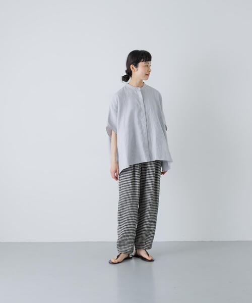 ブラウス シャツ リネンスクエアケープシャツ レディースの画像