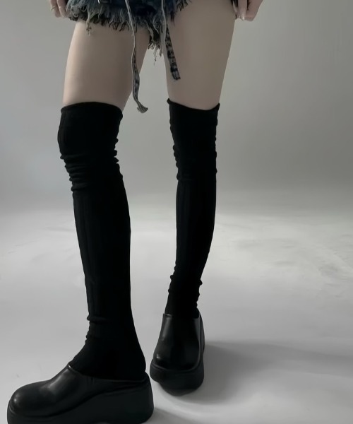 「SHEENA」 フラットサンダル 24.0cm ブラック レディース_画像2