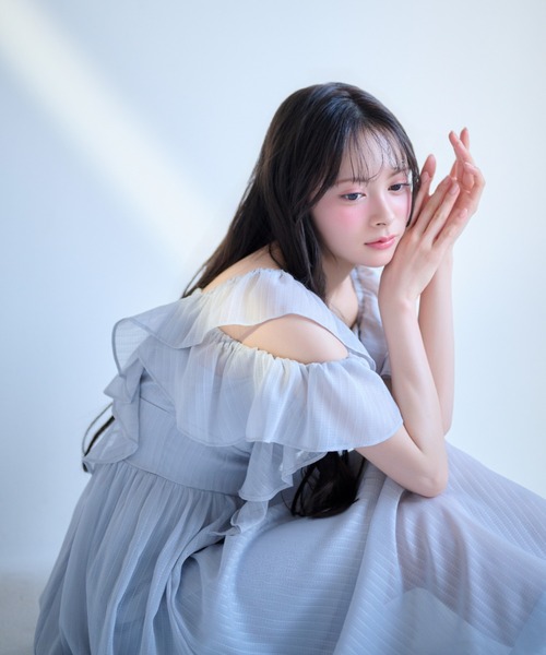 ワンピース 「AKB48 伊藤百花さん着用」フロントドレープフレアワンピース 夏服 | rienda | 02