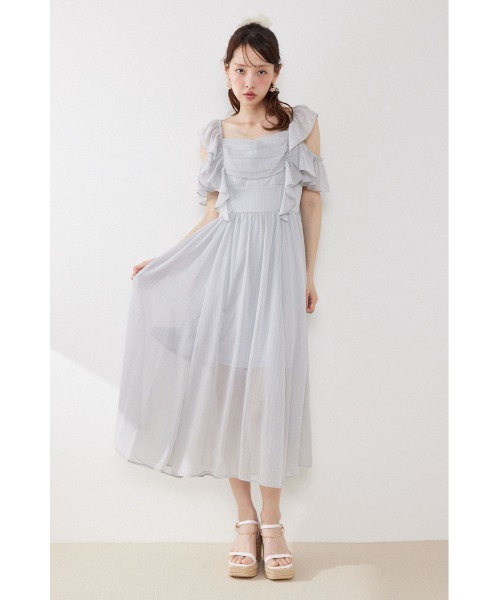 ワンピース 「AKB48 伊藤百花さん着用」フロントドレープフレアワンピース 夏服 | rienda | 08