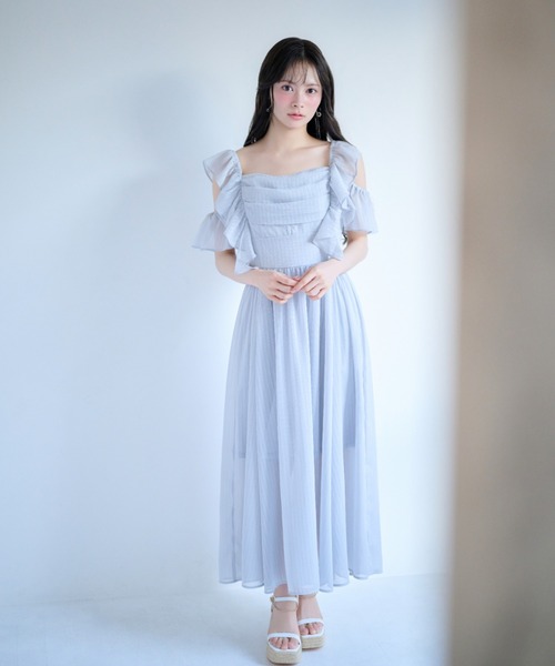 ワンピース 「AKB48 伊藤百花さん着用」フロントドレープフレアワンピース 夏服 | rienda | 04