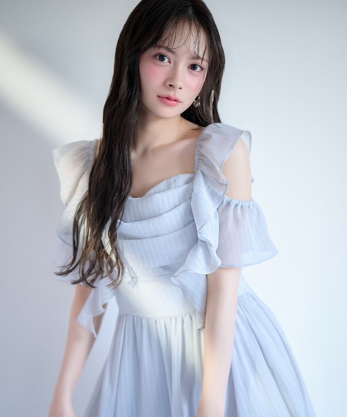 ワンピース 「AKB48 伊藤百花さん着用」フロントドレープフレアワンピース 夏服 | rienda | 05