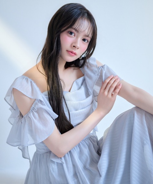 ワンピース 「AKB48 伊藤百花さん着用」フロントドレープフレアワンピース 夏服 | rienda | 06