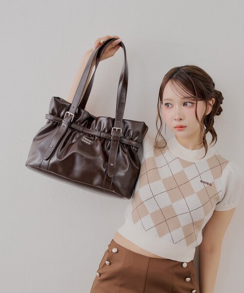 Chico（チコ） トートバッグ ギャザーデザインベルトトートバッグ