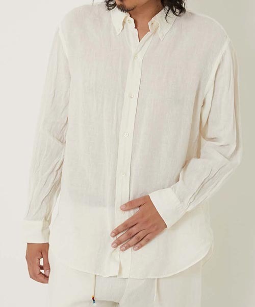 「HOLLYWOOD RANCH MARKET」 長袖シャツ X-LARGE ネイビー メンズ_画像2
