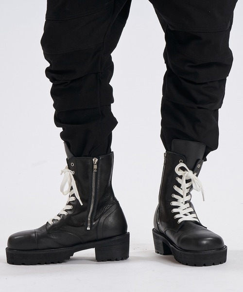 NO ID.（ノーアイディー） ブーツ 「NO ID.」Side Zip Lace-Up Boots