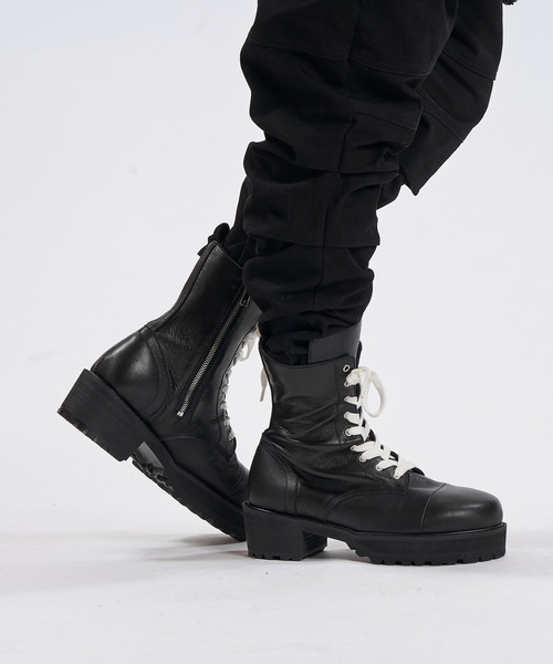NO ID.（ノーアイディー） ブーツ 「NO ID.」Side Zip Lace-Up Boots