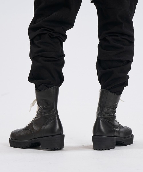 NO ID. レースアップ エンジニアブーツ サイドジップ レザー 25.5㎝ NO ID.（ノーアイディー） ブーツ 「NO ID.」Side Zip Lace-Up Boots