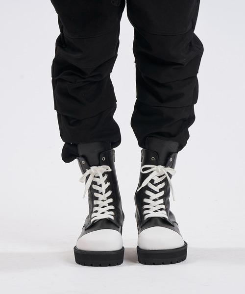 NO ID.（ノーアイディー） ブーツ 「NO ID.」Side Zip Lace-Up Boots