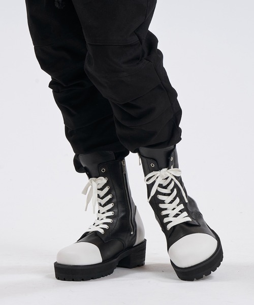 NO ID.（ノーアイディー） ブーツ 「NO ID.」Side Zip Lace-Up Boots