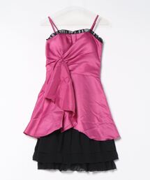 STYLEBLOCK ドレス サテンシフォンフリル重ねティアード
