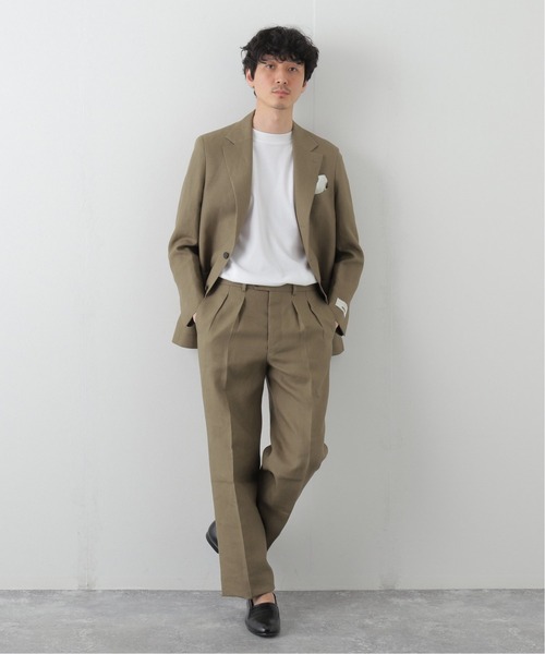 EDIFICE×SPENCE BRYSON LINENS セットアップ　46 セレモニースーツ セットアップ D.SG スーツ Bryson メンズ : ZOZOTOWN