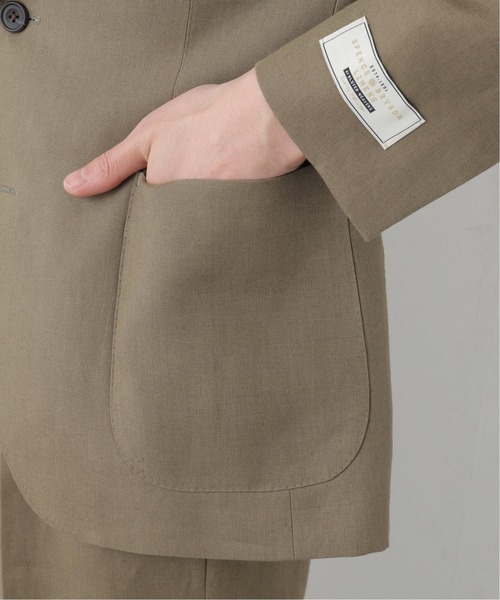 EDIFICE×SPENCE BRYSON LINENS セットアップ　46 セレモニースーツ セットアップ D.SG スーツ Bryson メンズ : ZOZOTOWN