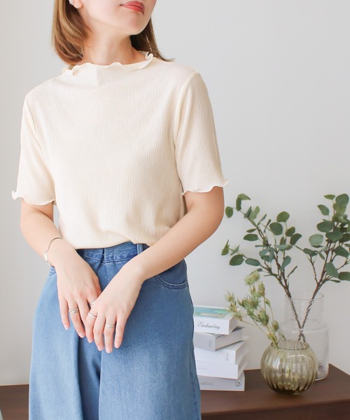 Social GIRL（ソーシャルガール） tシャツ プチハイネックメローリブ