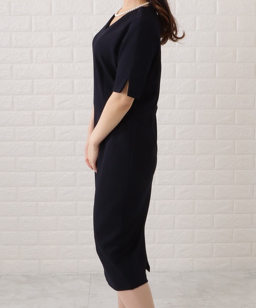 Lace Ladies セットアップ Vネックワンピース×ノーカラー