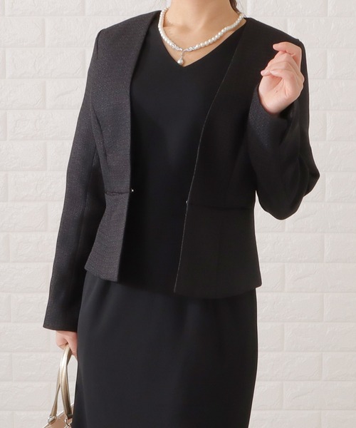 Lace Ladies セットアップ Vネックワンピース×ノーカラー