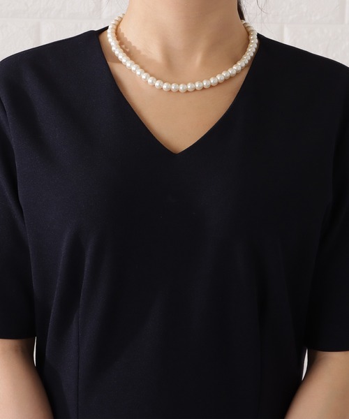 Lace Ladies セットアップ Vネックワンピース×ノーカラー