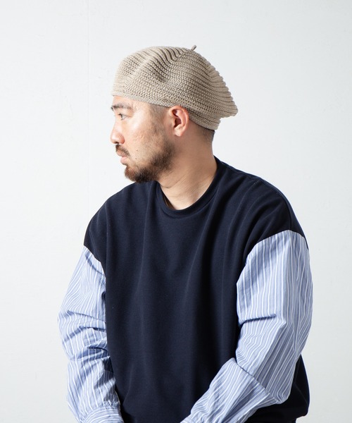 帽子 メンズ Chobo Japanese Paper Knit Beret / チョボ付き和紙混紡ニットベレー｜zozo｜17