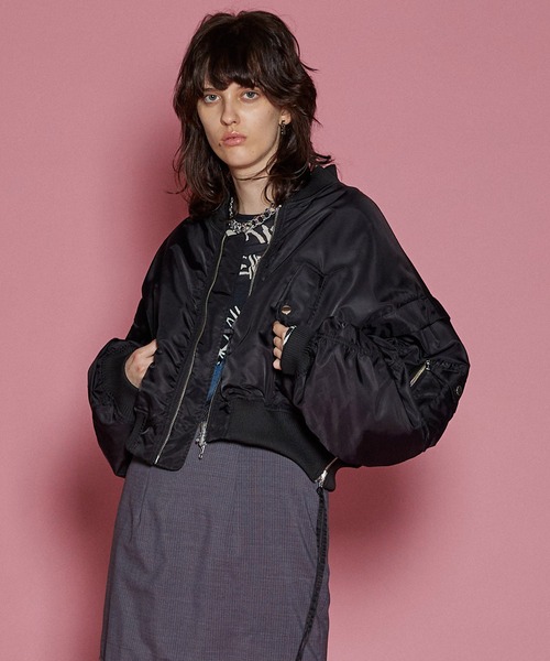 完売品　MAISON SPECIAL ビッグファスナーポケットMA-1 ネイビー UNISEX》4 Colors Chambray Washable Wool Prime-Over MA-1