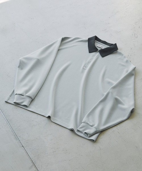 MONO-MART（モノマート） tシャツ ハーフジップクレリックカラー 