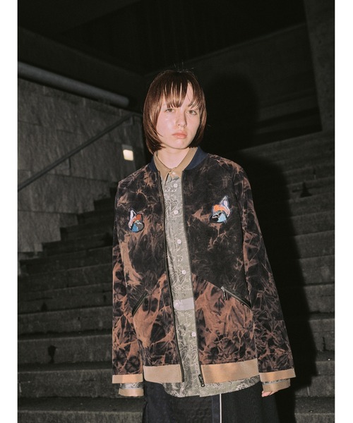 N'enuphar ブルゾン アウター オレリーマティゴ 鴨の美 刺繍柄ワッペン