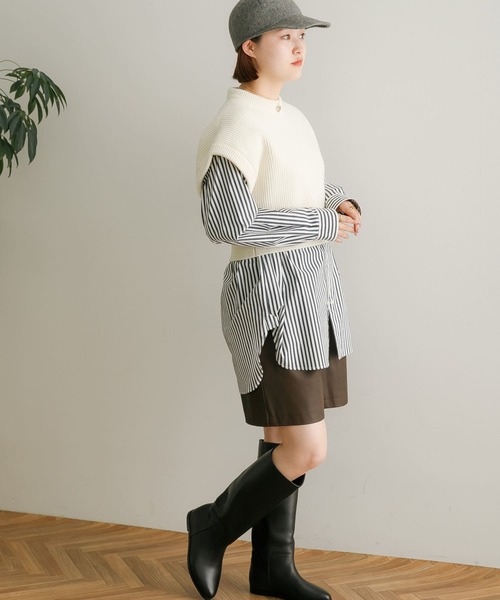 【WINE】『別注』ROUTINE×URBAN RESEARCH WOOL KNIT VEST アーバンリサーチ URBAN RESEARCH 『別注』ROUTINE×URBAN RESEARCH