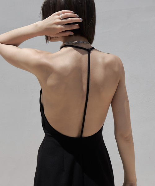 ワンピース T STRAP BACK OPEN DRESS/Tストラップバックオープンドレス 
