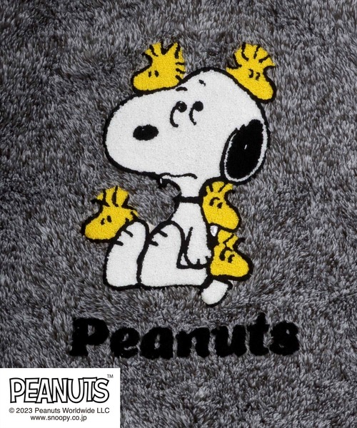 PEANUTS（ピーナッツ）SNOOPYスヌーピー キャラクター着る毛布 ボアフリースガウンパーカー/ブランケット/くるまろん ...
