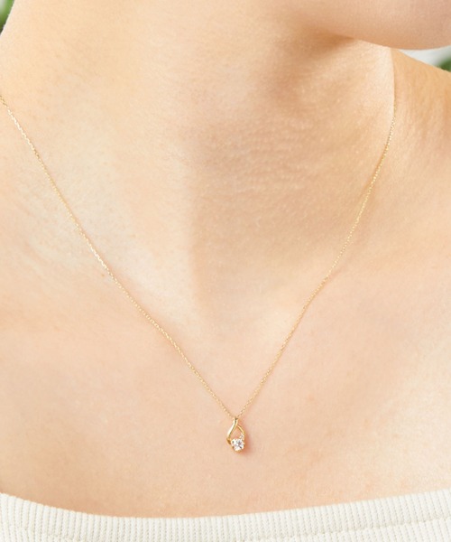 va vendome aoyama ネックレス K10YG ホワイトトパーズ ダイヤモンド