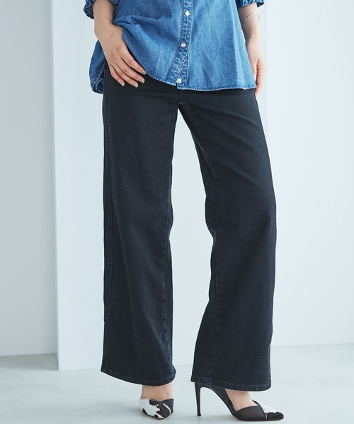 juemi something デニム ワイドパンツ ブラックデニム Mサイズ juemi  