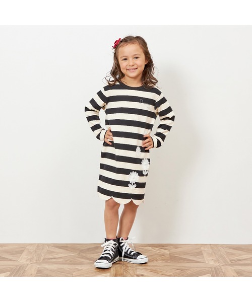 【KP】まとめ売り　130サイズ　45点 KP ワンピース 太ボーダー裾スカラップワンピース(90〜160) キッズ