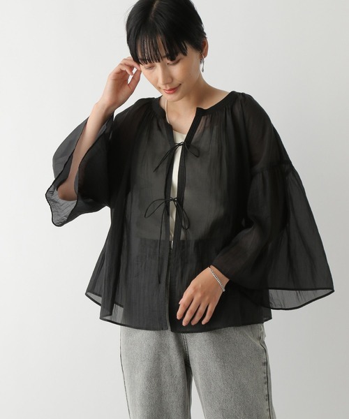 コムデギャルソン リボン シアートップス ブラウス COMME des GARCONS（シャツ/ブラウス(長袖/七分)）のフリマ