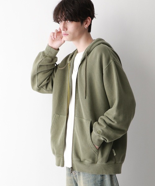 RAGEBLUE パーカー 「SIGNAL SPORTS」ワンポイント刺繍/ピグメント  