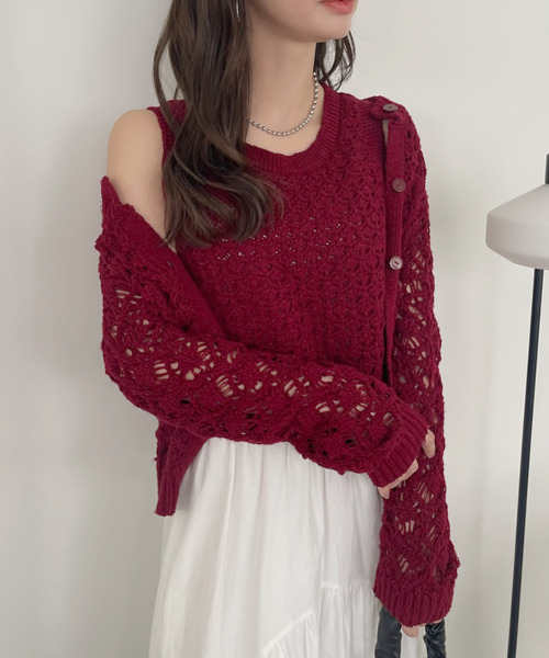 [美品]４５R 鍵編み ノースリーブ リネン インディゴ ２ 美品]45R 鍵編み ノースリーブ リネン インディゴ 2 - メルカリ