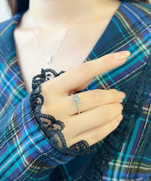 【ANNA SUI】即対応 オパール 蝶モチーフ リング ANNA SUI 指輪 リング オパール蝶モチーフリング レディース
