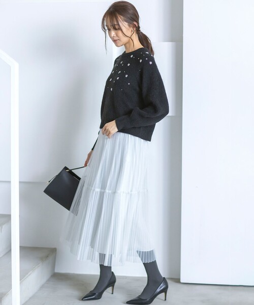 組曲（KUMIKYOKU） スカート ラメチュールプリーツ スカート